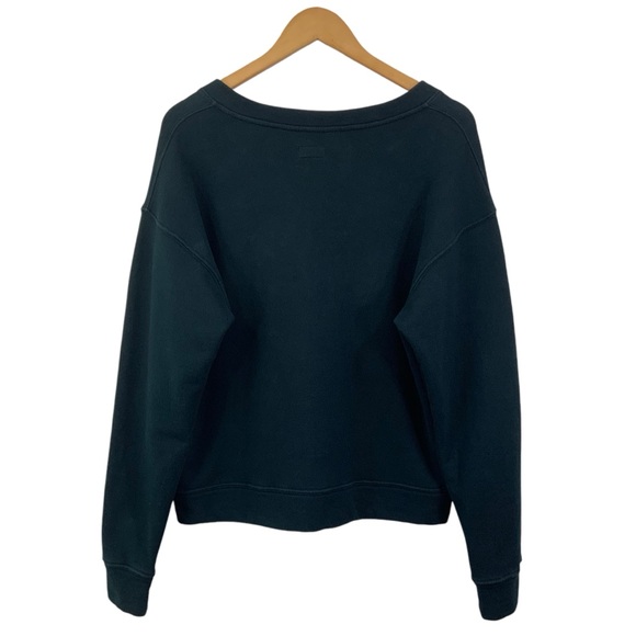 MOTHER The Tie Up Easy Sweatshirt Shoe Lace Top Black Size Large B24 - Picture 5 of 12